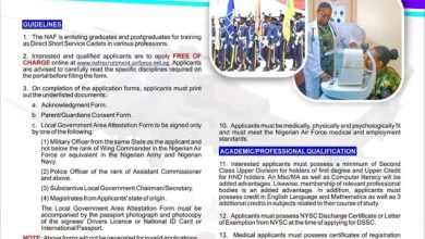 Nigerian Air Force 2025 Short Service (DSSC 34/2025) Recruitment: How to Apply